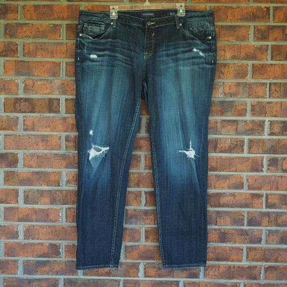 Vigoss Denim - Vigoss Destructed Crop Jeans